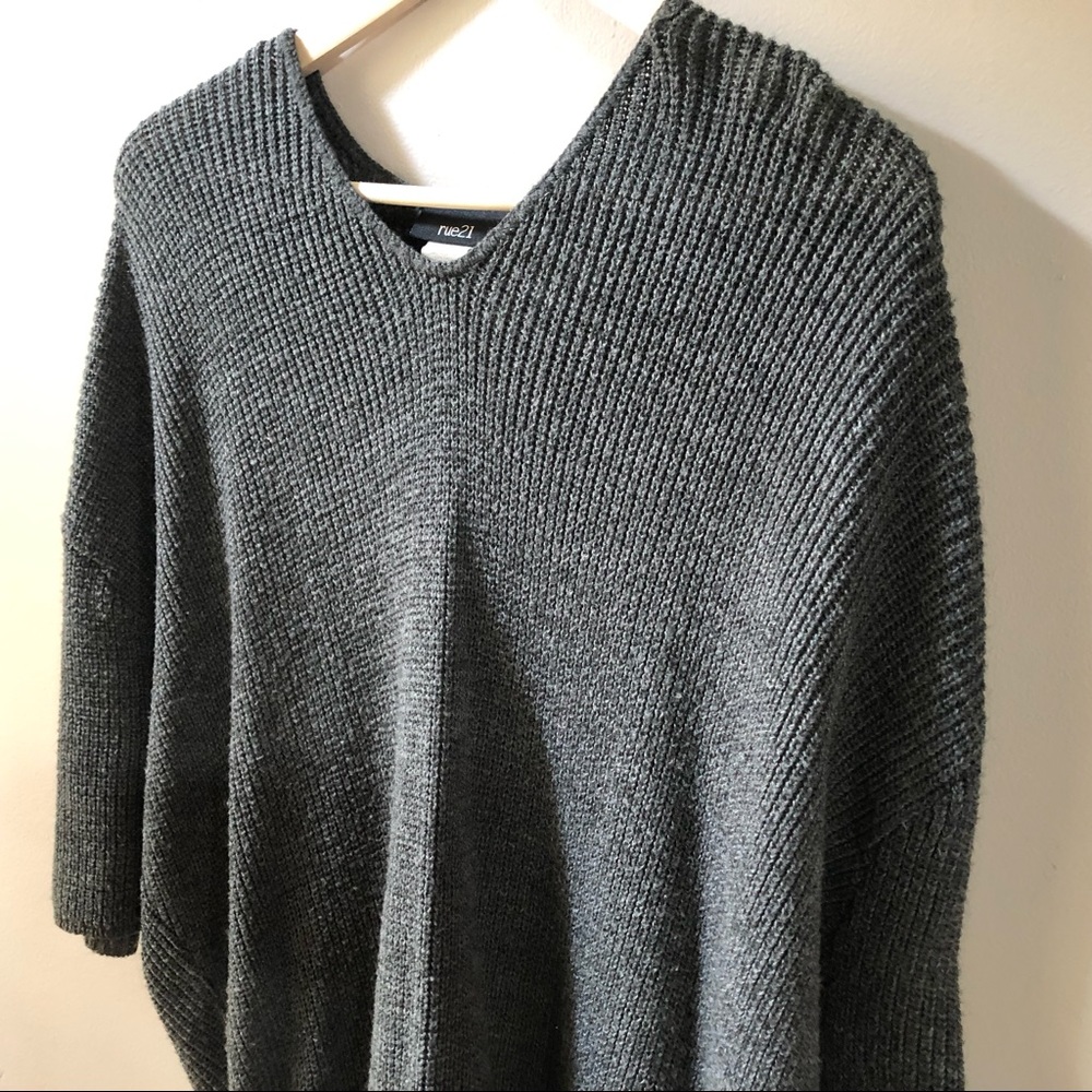 Oversized, slouchy gray sweater